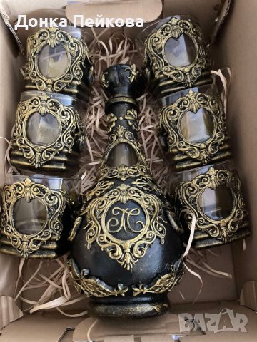 Сервиз за уиски от 7 части - ръчна изработка