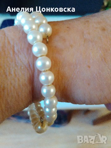 Спираловидна двойна перлена гривна, снимка 3 - Подаръци за жени - 27402191
