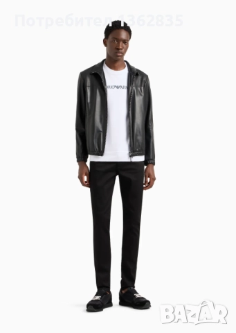 НОВА оригинална бяла памучна фланела блуза EMPORIO ARMANI размер XL, снимка 3 - Блузи - 51975503