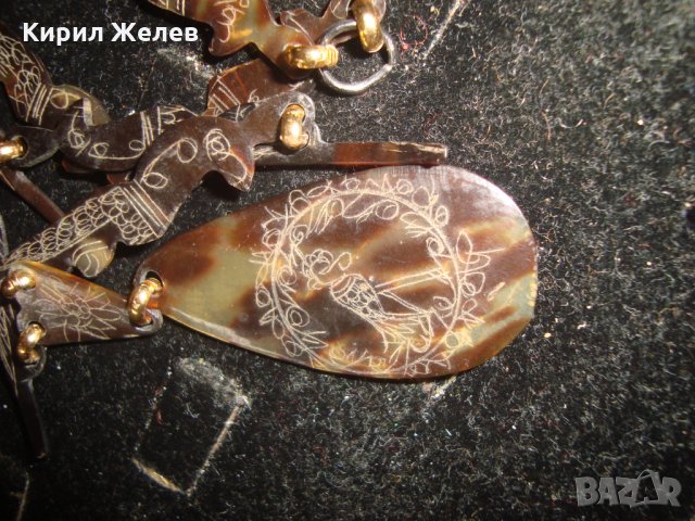 ВИНТИДЖ АРТ ОГЪРЛИЦА НЕЖКО КОЛИЕ ГРАВИРАНО КАТАЛИН СТАРИННО РЯДКО УКРАШЕНИЕ 4836, снимка 4 - Колиета, медальони, синджири - 32241465