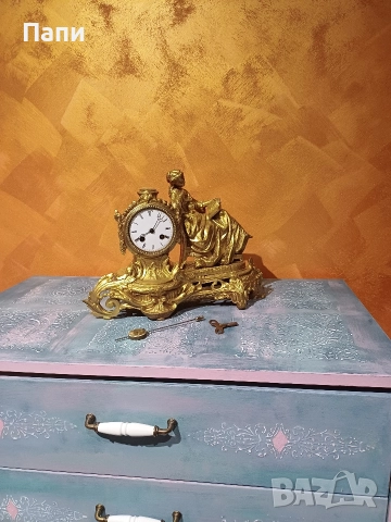 Фигурален античен каминен часовник Diplan & Salles