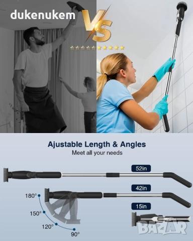 Електрическа четка за почистване с телескопична дръжка - с липсващи части, снимка 2 - Други стоки за дома - 52638200