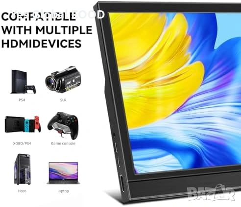 Thinlerain 11.6" портативен HDMI монитор, снимка 5 - Монитори - 53606179