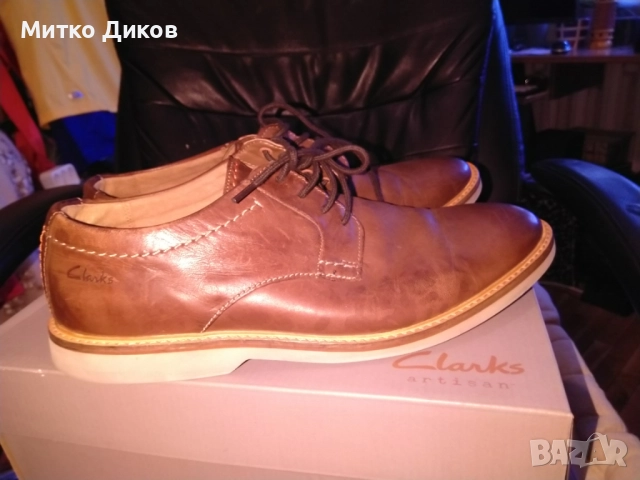 Clarks маркови обувки телешки бокс 61632971 отлични реален номер № 44.5 стелка 29см, снимка 6 - Ежедневни обувки - 52054073