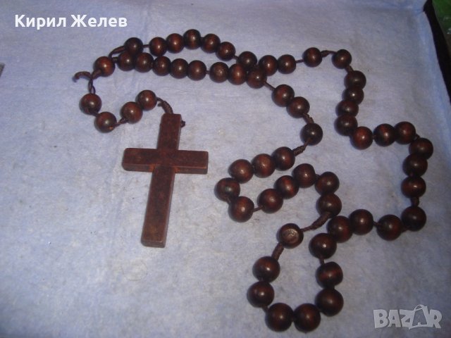 ДЪРВЕНА МОЛИТВЕНА БРОЕНИЦА - ОГЪРЛИЦА с ДЪРВЕНО КРЪСТЧЕ МНОГО КРАСИВА РЪЧНА АРТ ИЗРАБОТКА 27488, снимка 4 - Други ценни предмети - 36975042