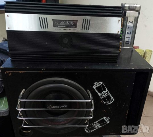 Продавам компоненти за музика за кола/автомобил car audio усилвател, конденсатор, subwoofer, 