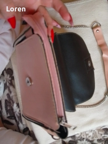 Чанта цвят пепел от рози , снимка 6 - Чанти - 53467565