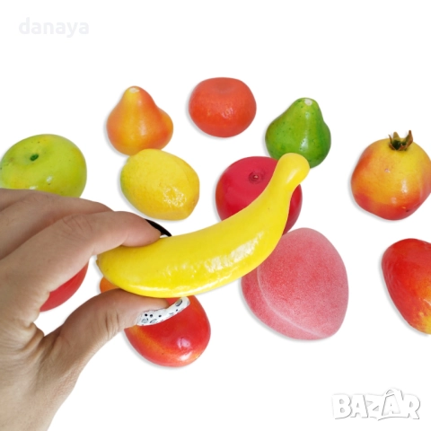 6084 Мини комплект изкуствени плодове за украса, 12 броя, снимка 2 - Изкуствени цветя - 51708760