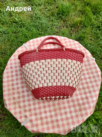 Стара плетена чанта #9, снимка 5 - Антикварни и старинни предмети - 32772582