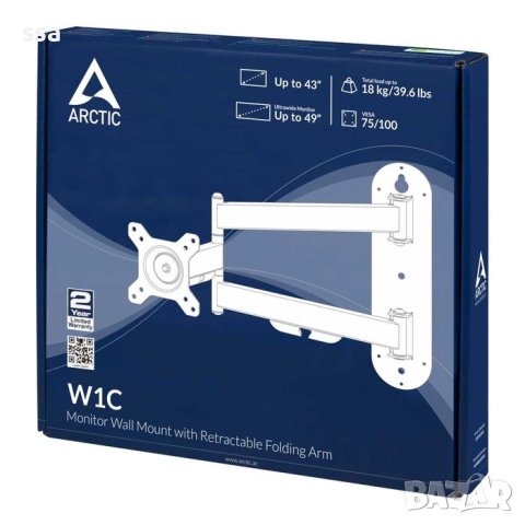 Arctic стойка за монитор или телевизор за стена WALL Mount Monitor W1C, снимка 8 - Монитори - 43188280