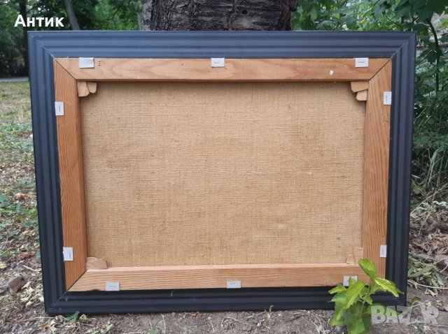 Красива Стара Картина Живопис Маслени Бои на Платно, снимка 8 - Картини - 52927653