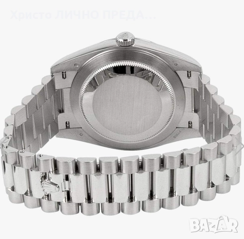 Rolex Oyster Perpetual Day-Date 40 Platinum Factory Baguette Diamonds ice blue 💙 dial 228206 UNISEX, снимка 2 - Мъжки - 52900323