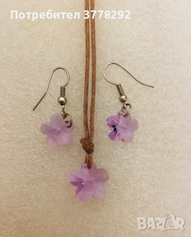 Комплект - колие и обици с кристали SWAROVSKI, и още 7 броя и комплекта, снимка 2 - Бижутерийни комплекти - 52010198