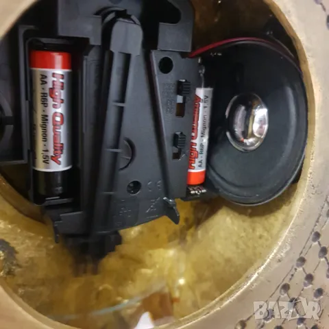 Голям месингов каминен часовник с електронен гонг, снимка 9 - Антикварни и старинни предмети - 48372207