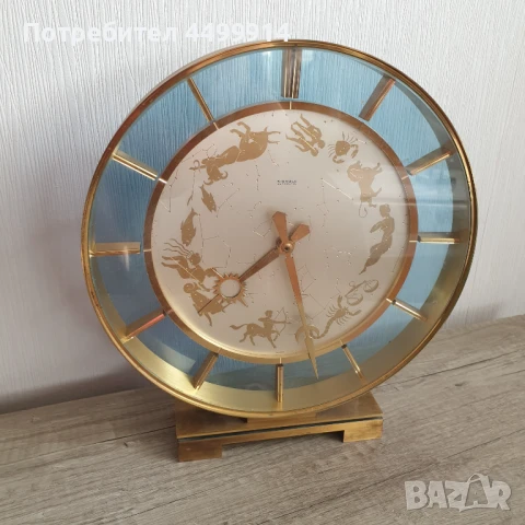 Рядък голям бронзов зодиакален настолен часовник KIENZLE, снимка 9 - Антикварни и старинни предмети - 50647451