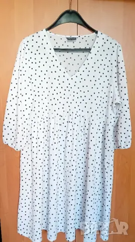 Бяла рокля на точки, снимка 2 - Рокли - 49940192