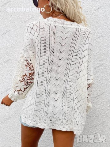 Дамски едноцветен шикозен пуловер с отворени шевове, 2цвята - 023, снимка 8 - Блузи с дълъг ръкав и пуловери - 40052302