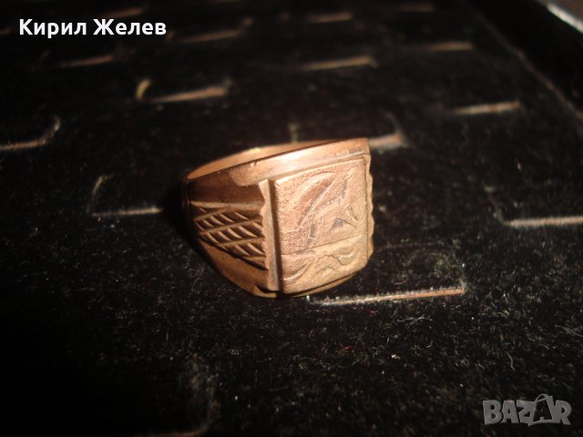 СТАР БРОНЗОВ РЪЧНО ОРНАМЕНТИРАН МАСИВЕН КЛАСИЧЕСКИ ПРЪСТЕН 22202, снимка 7 - Антикварни и старинни предмети - 33134611