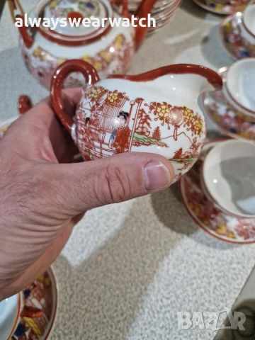 Японски старинен чаен сервиз - декор, снимка 7 - Антикварни и старинни предмети - 51415919