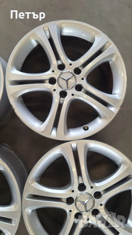 ОРИГИНАЛНИ АЛУМИНИЕВИ ДЖАНТИ МЕРЦЕДЕС В КЛАСА -5x112х66.6-17цола, снимка 4 - Гуми и джанти - 53176478
