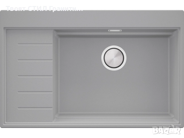 Сива гранитна кухненска мивка Сидни 780-60 Ergo Multilevel 780х500, снимка 2 - Мивки - 51918240