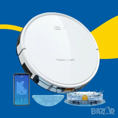 Прахосмукачка робот за сухо и мокро почистване Tesvor X500 Pro с интелигентна навигация , снимка 6 - Прахосмукачки - 51849166