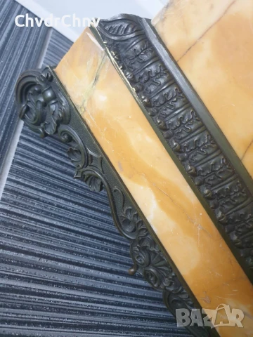 Франция 1800-те/40см-8кг стар френски каминен часовник/бронзова фигура с мрамор, снимка 10 - Антикварни и старинни предмети - 51295095