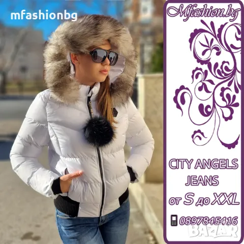 Дамски якета с естествен пух, City Angels Jeans от XS до 3XL, снимка 2 - Якета - 43582371