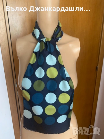 Копринен шал на точки, снимка 4 - Шалове - 53190047