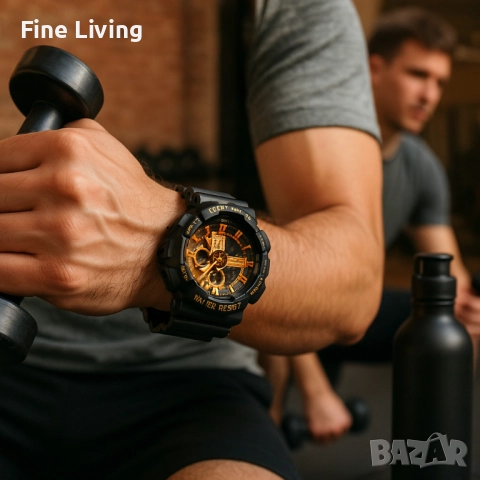 Мъжки мултифункционален часовник - Спортен, водоустойчив и удароустойчив, снимка 6 - Мъжки - 52073048
