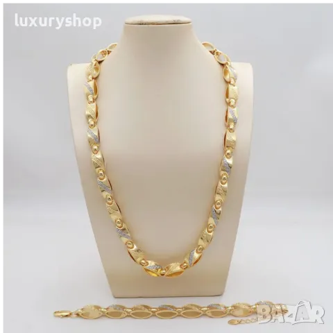 Ланец, синджир + гривна, версаче., versace.,18KGP - БЕЗПЛАТНА ДОСТАВКА!, снимка 3 - Бижутерийни комплекти - 50279308