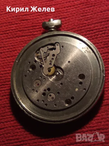 МЪЛНИЯ ВЪЛЦИ Стар РУСКИ ДЖОБЕН ЧАСОВНИК - МЕХАНИЗЪМ с КАПАКА и КАСАТА СССР 26865, снимка 10 - Джобни - 45010838