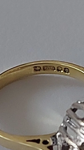 Златен пръстен с естествени рубини и брилянти, снимка 5 - Пръстени - 53117839