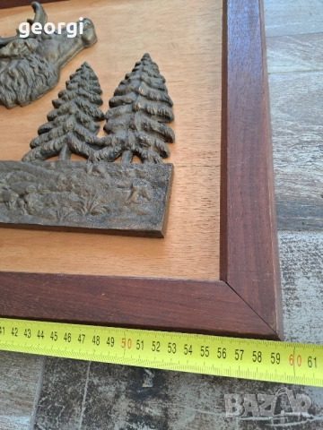 масивно бронзово пано за стена с ловен мотив елен, снимка 7 - Декорация за дома - 51765103