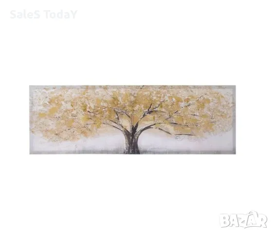 Картина с бои, златни блестящи детайли, 90x30x2,5 см , снимка 2 - Картини - 49217104