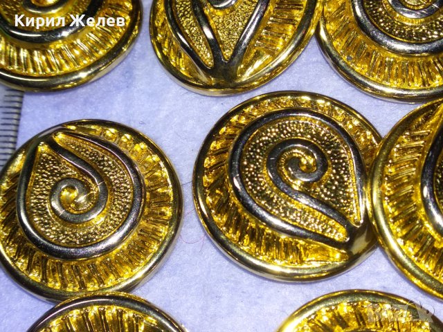 ЛОТ ОСЕМ ЕФЕКТНИ РЕТРО СТИЛ ЗЛАТИСТИ ОРНАМЕНТИРАНИ КОПБЕТА БАКЕЛИТ За ПОЛЗВАНЕ КОЛЕКЦИЯ ДЕКОР 26139, снимка 2 - Антикварни и старинни предмети - 43553395