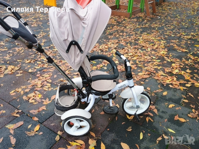 Триколка Lorelli - Neo, Ivory, с въздушни гуми, бежова, снимка 3 - Детски велосипеди, триколки и коли - 52212931