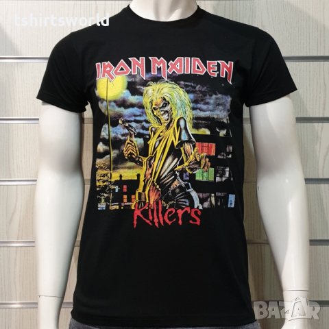 Нова мъжка тениска с дигитален печат на музикалната група IRON MAIDEN - KILLERS, снимка 1 - Тениски - 37106941