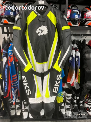 Кожен мото екип BKS Evolution2.0,60-2XL 1 част,гърбица,протектори, снимка 1