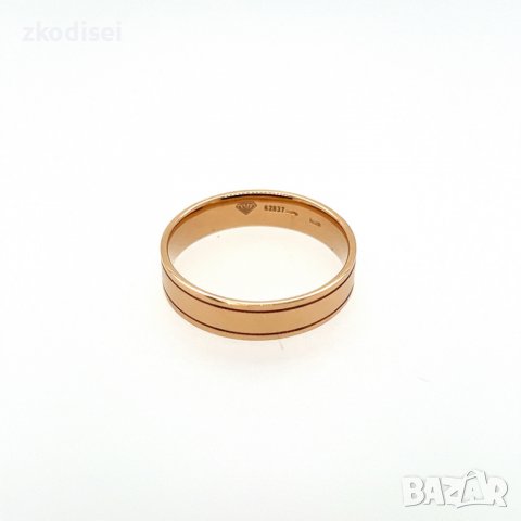 Златен пръстен брачна халка 7,80гр. размер: 74 14кр. проба:585 модел:4520-3, снимка 1 - Пръстени - 37717781