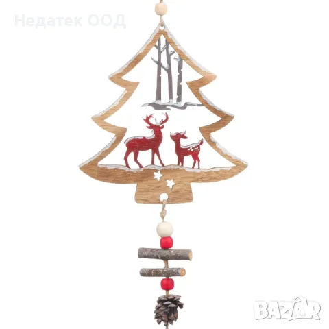 Коледна, украса, елха, Камбанки, елени, 57 см