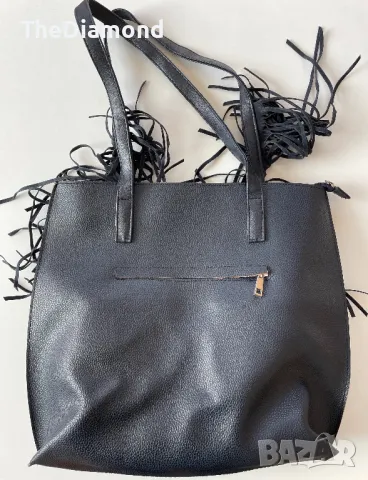 Кожена дамска чанта (тъмно синьо)