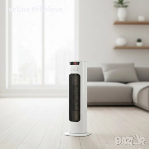 Вертикален керамичен отоплител с дистанционно и защита от прегряване, снимка 2 - Отоплителни печки - 52524036