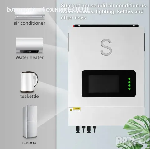 Соларен инвертор 10kw Хибрид / 11.5kw мрежови, 48V, 2Х MPPТ, монофазен, снимка 5 - Друга електроника - 41859840