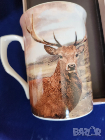 порцеланови чаши The Leonardo collеction - за чай, кафе, Англия, рисунка на елен, 2+2 бр, подаръчен , снимка 4 - Чаши - 51543235