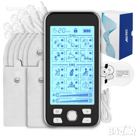 Електростимулатор AresPro, 4-канален, 8 електрода, 24 програми, 20 нива на интензитет, снимка 3 - Медицинска апаратура - 52329010