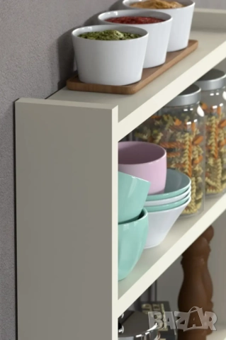 Кухненски рафт за плот – дървена етажерка за кухня на 3 нива - 5 цвята, снимка 10 - Етажерки - 52305817