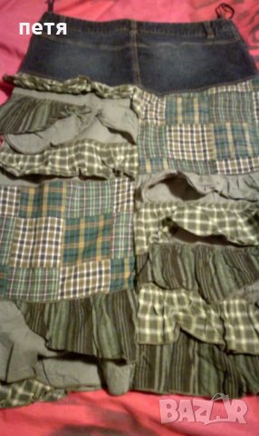 дънкова пола с платки, снимка 2 - Поли - 33347832