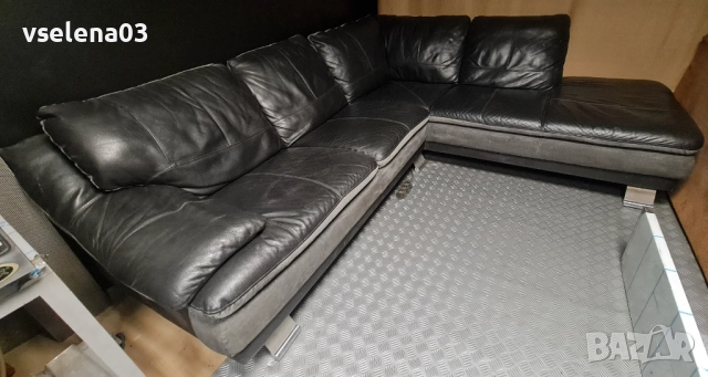 Ъглов диван естествена кожа, снимка 6 - Дивани и мека мебел - 51501722