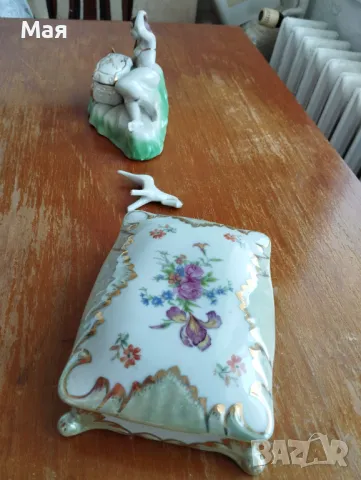 Антика ювелирна порцеланова кутия за бижута, снимка 10 - Антикварни и старинни предмети - 50371247